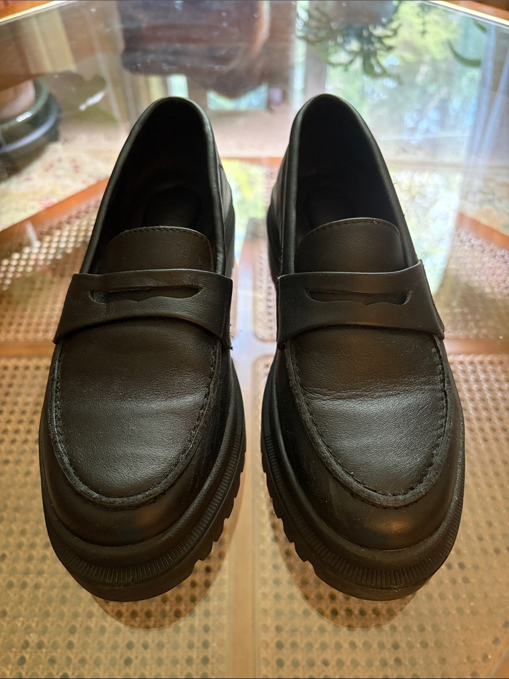 Portland Leather Black Women’s Platform Penny Loafers